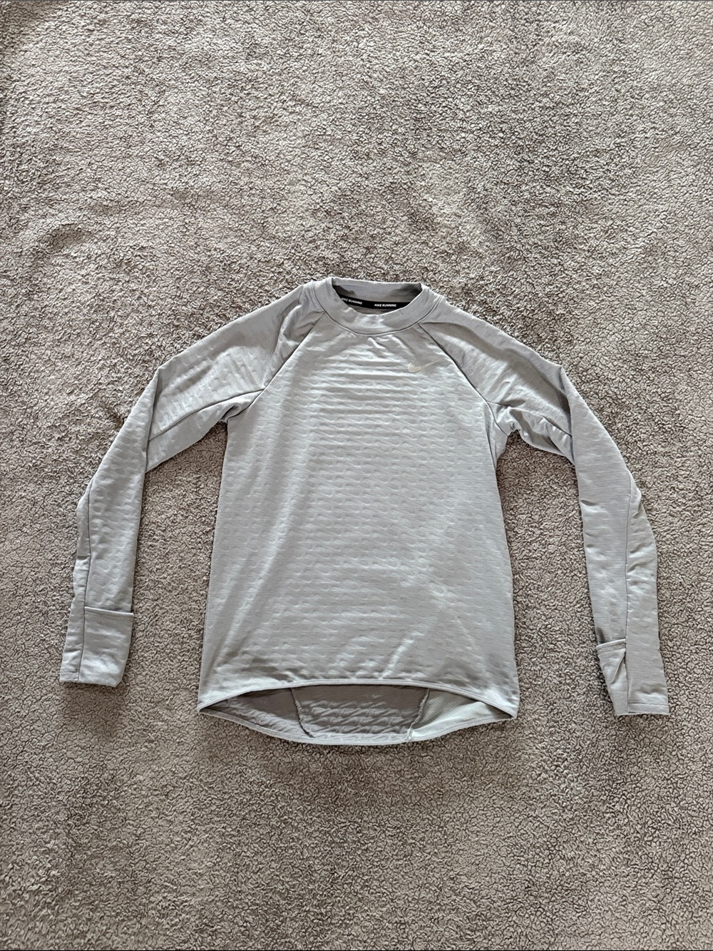 Nike running Women's Light Gray Long-Sleeve Athletic Top